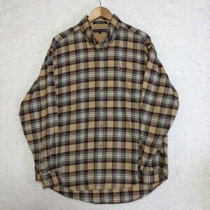 Tommy Hilfiger Long Sleeve Button-up Flannel Shirt Men's Size Large Cotton